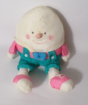 Vintage Department 56 Humpty Dumpty Nylon Stuffed Animal 15" Egg